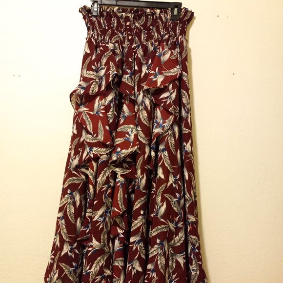 NWT Anthro Reynu Taandon Leaf Print Maxi Skirt Size S - Picture 4 of 16